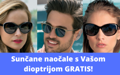 Sunčane naočale s Vašom dioptrijom GRATIS!